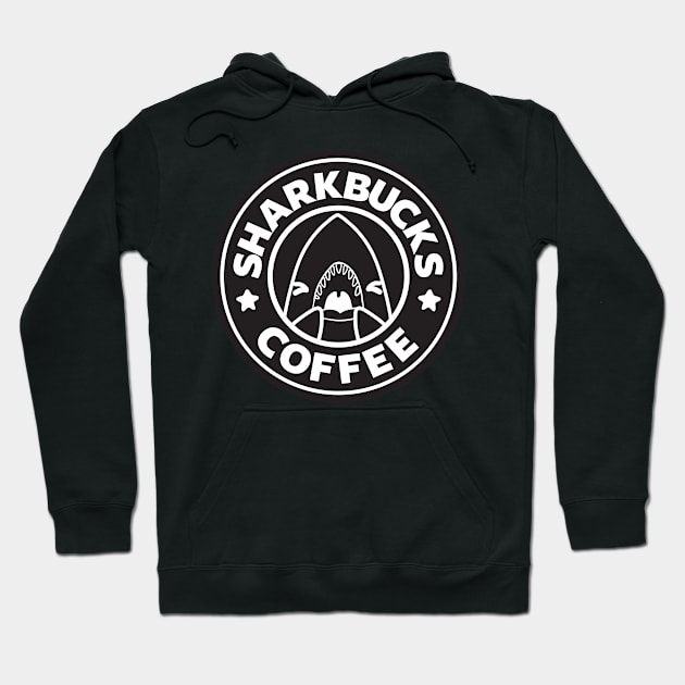 Sharkbucks Logo [Black] Hoodie by bytesizetreasure